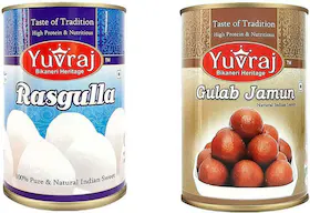 Yuvraj Bikaneri Rasgulla Or Gulab Jamun Sweets Combo Tin Pack ( 500 Gm x 2)