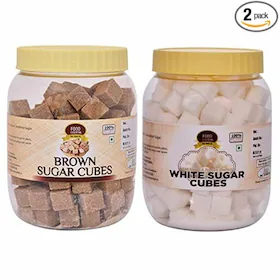 Food Essential Combo Pack of White Sugar Cubes and Brown Sugar Cubes 700 gm. each