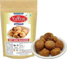 Yuvraj Dry Kachori Dal Moth Kachori Marwari Chatpata Snacks 125 g (Pack of 2)