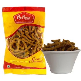 NaNees Foods Kambu Murukku | Bajra Murukku | Pearl Millet Murukku | Millet Snacks | Pack of 2 X 150 g