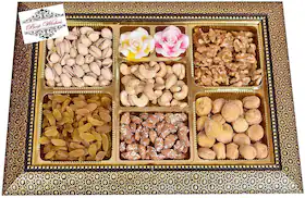 Food Library The Magic of Nature Pistachios, Raisins, Cashews, Almonds, Walnuts, Apricots Diwali Exclusive Dry Fruits Gift Hamper With Candle, 500 G (Pack Of 1)