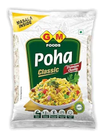 GM Foods Plain Poha (Pack of 3) 500 Gram Each Packet With Masala Inside