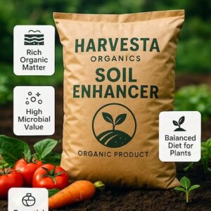 Harvesta Organics Soil Enhancer:10Kg Natural Organic Fertilizer for Plants, Nutrient Rich Manure Compost, Improves Soil Fertility, Water Retention & Plant Growth, Ideal for All Gardening Needs