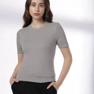 Women Ribbed Fitted Top