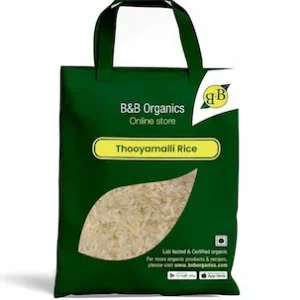 B&B Organics Thooyamalli Rice (10 Kg) Premium Parboiled Jasmine Rice/Traditional Rice/Kids Special