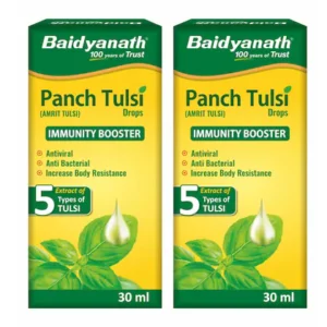 Baidyanath Panch Tulsi Drops- 30 Ml Natural Immunity Booster with Goodness of Five Types of Tulsi (Pack of 2)