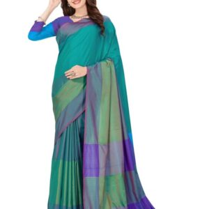 SuperLaxmi Woven Bollywood Cotton Silk Saree  (Rama)