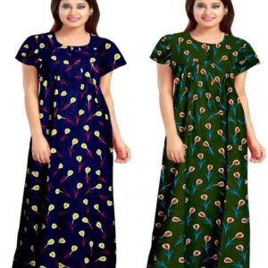 ONBUFF Pack of 2 Women Nighty Set (Multicolor)
