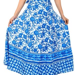 Rangun Blue 100% Cotton Women Printed WrapAround(Skirts),WA_1029_Printed_Blue