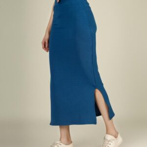 Yunic29 Petrol Blue Elegant Women Pencil Elasticated Slit Skirt -Stylish High Waist Bodycon Long Skirt for Girls