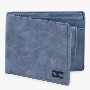 DEZIRE CRAFTS Stylish Bi-Fold, Textured PU Leather, Latest Slim Sky Blue Wallets For Men