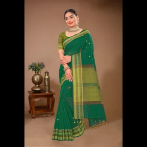 DORI DHAGA| Women's Cotton Printed Saree with Unstitched Blouse Piece