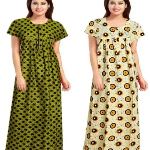 ONBUFF Pack of 2 Women Nighty Set  (Multicolor)