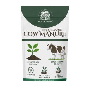 Vida de Jardin 100 Per Organic Cow Manure Fertiliser, Soil Fertility Booster with Moisture Retention (1 KG)_FERTILIZER25