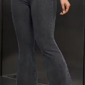 DOLLFASHION Black High Waist Bell Bottom Jeans Women