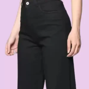 FADER Women Loose Fit Mid Rise Black Jeans