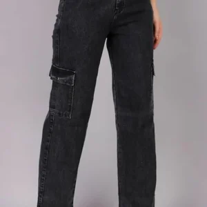 Nidhar Creation Straight Fit Cargo Denim Pants for Women