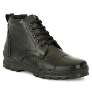 SVpanther Men's Black Genuine Leather Lace-Ups Police boot shoe