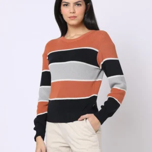 Striped Round-Neck Top