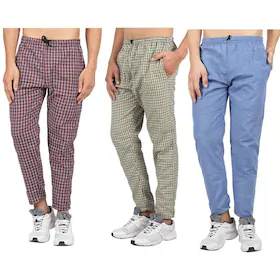 AWALA FASHION Checkered Regular Lounge Pant Pyjama for Men Pack of 3