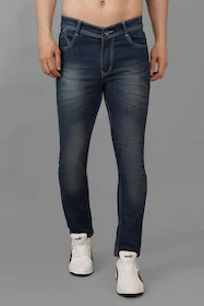 Dakwins Men's Blue Solid Denim Jeans | Western Wear Jeans | Jeans for Men