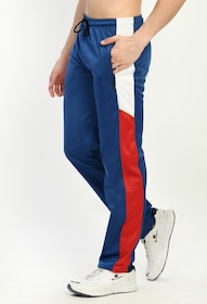 IndiWeaves Mens Solid Regular Fit Lower Track Pants (Pack of 1) Blue