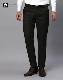 Men Regular Fit Flat-Front Trousers
