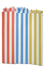 S R HANDLOOMS & TEXTILES percent Handloom Cotton Bath Towels, Multi-Colour Pack with Coral Red, Blue and Yellow, Set of 3 Towels. Extra-Large Size 3672Inch90180Cm 36Feet 250 GSM