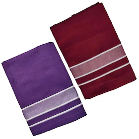 Suman Tex Ragini V Men Violet, Maroon Cotton Pack Of 2 Kerala Lungi