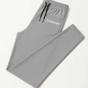 SHAWSHANK Mens Casual Slim Fit Track Pants with Elastic Waistband and Drawstring Closure | Lightweight Sports Jogger Trousers for Gym, Workout, Running, Training, Travel & Daily Wear | Stylish Comfortable Bottoms | Light Grey | S
