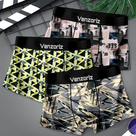 VENZORIZ men's ultra soft ice silk lycra material underwear | man's soft fabric trunks (Pack of 3)_M