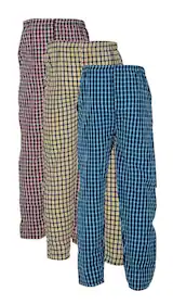 AWALA FASHION Men's Cotton Checkered Printed Pyjama, Pajamas Colors -(Multicolours Pack of 3