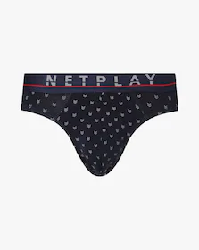 Micro Print Briefs with Logo Elasticated Waist