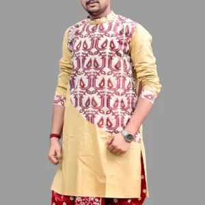 Needle Men Self Design Pure Cotton Ethnic Dress