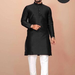 Creation Kaju Katli Design Men's Festive Kurta Pyjama Set | Elegant Designer Kurta with Churidar Pyjama | Traditional Ethnic Wear for Weddings & Celebrations.