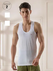Lux Venus Vest For Men White | 100% Cotton | Pack of 2