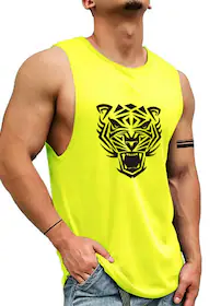 Ausk Men Printed Yellow Vest Pack Of 1