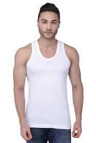 Savage Cotton Vest For Men Classic Design|100% Cotton Men's Vest|Mens Innerwear|Men's Cotton Vest|White|Extra Large Size, 38 inch, 95 cm|Pack of 1