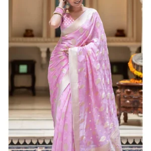 Z.N.S. BANARAS HANDLOOM STYLISH BANARASI GEORGETTE PATOLA WEDDING SAREE FOR WOMEN LK_49