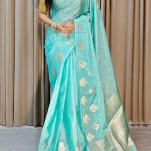 Z.N.S. BANARAS HANDLOOM STYLISH BANARASI GEORGETTE PATOLA WEDDING SAREE FOR WOMEN LK_13