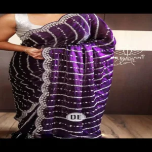 RENI CREATION Party & Wedding Space Silk Saree with Beaded Blouse