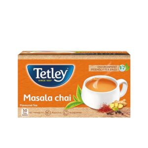 Masala Chai With Natural Flavour | Fine Assam Black Tea |Kesar, Pepper, Ginger, Elaichi, Laung | Spiced Masala Taste | Plastic Free, Environment Friendly Tea Bags | 50 Tea Bags