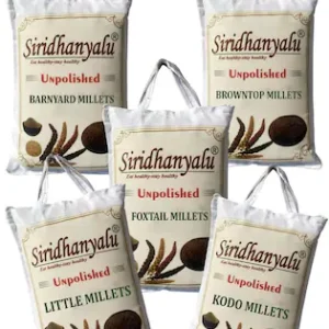 siridhanyalu unpolished and organic (kodo, little, barnyard, foxtail and browntop 250gm) Mixed Millet  (1250 g, Pack of 5)