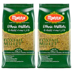 Manna Foxtail Millet (unpolished) 1Kg Natural Grains - (Kaon/ Kang/ Kangni/ Kakum/ Navani/ Korralu/ Korra/ Thinai) | Native Low GI Millet Rice | High Protein & 100% More Fibre than Rice