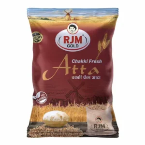 RJM GOLD Chakki Fresh Atta | Whole Wheat Flour for Soft & Nutritious Rotis | High Fiber & Protein | No Preservatives | Hygienic Packaging | 5 kg
