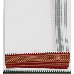 Suman Tex Ragini V Men White Cotton Thalapathy Dhoti (2 M)