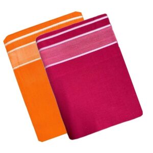 PRAKASAM COTTON Cotton Men Orange, Peacock Green Dhotis & Mundus