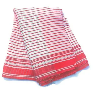 Lafabriqueind cotton, handloom fabric Gamcha in Red color, Towel for Men & Women, 2 mtr - Pack of 1