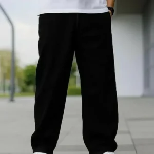 LUMINOIRE Men Loose Fit Mid Rise Black Jeans