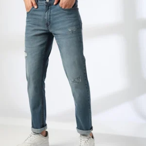 Men Mid-Wash Distressed Slim Fit Jeans